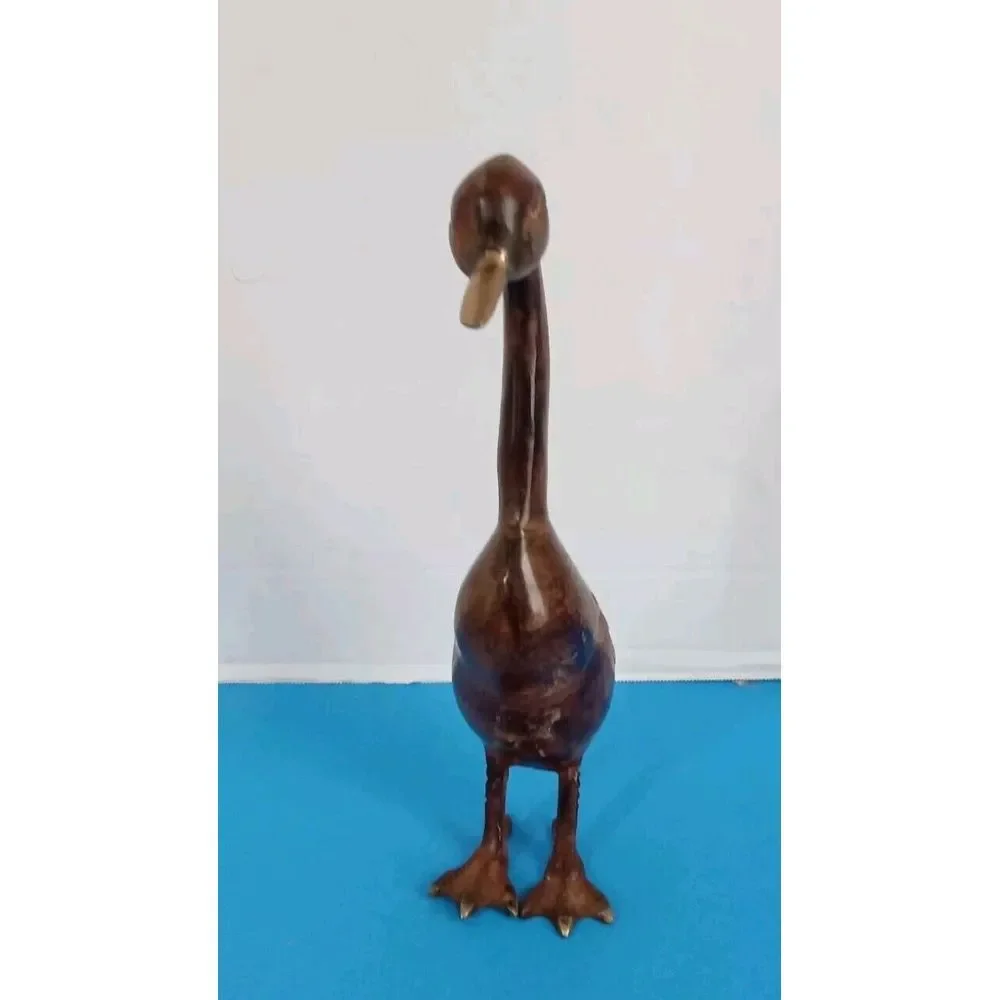 Handcrafted Wooden Duck Figurine Rustic‎ Decor Vintage Style Decorative Statue